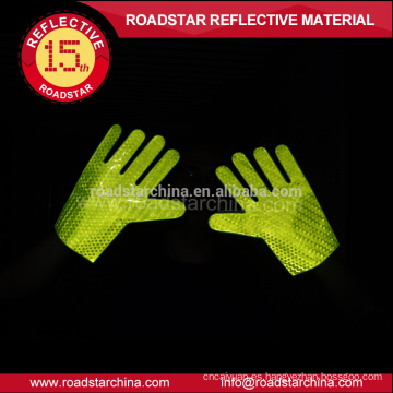 Alta calidad doble cara reflectiva prismático reflexivo guantes de pvc para la policía